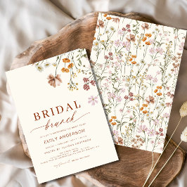 Boho Floral Wildflower Terracotta Bruidsbrunch Kaart