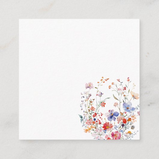 Boho Floral wildflower wedding Informatiekaartje (Achterkant)