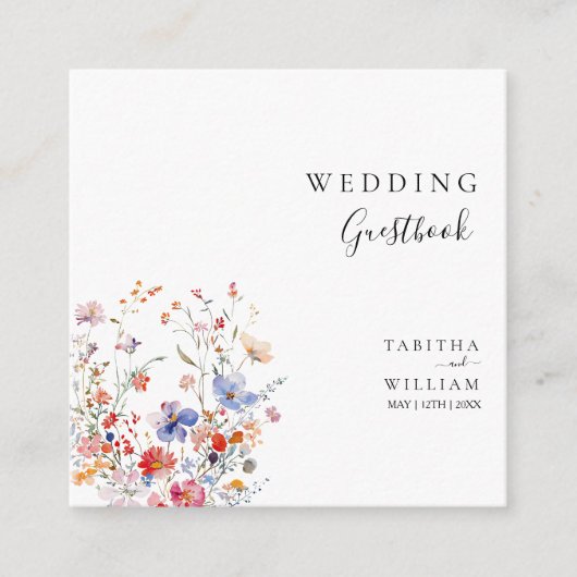 Boho Floral wildflower wedding Informatiekaartje (Voorkant)