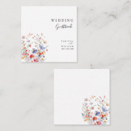 Boho Floral wildflower wedding Informatiekaartje