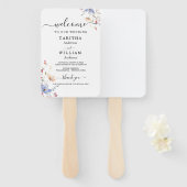 Boho Floral wildflower wedding Invitation Handwaaier (Voorkant en achterkant)