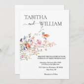 Boho Floral wildflower wedding Kaart (Voorkant / Achterkant)