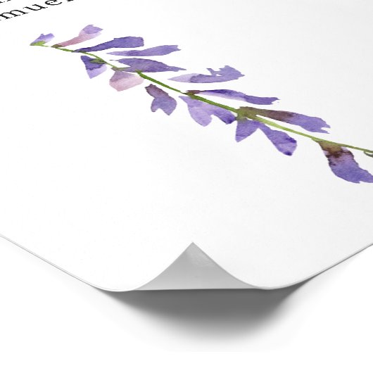 Boho Floral Wildflower Wedding Seding Chart Poster (Hoek)