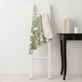 Boho Floral Wildflowers Sage Green Personalized  Sherpa Deken (In situ)