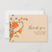 Boho Floral Wildflowers Wedding Dank u kaarten (Voorkant)