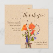 Boho Floral Wildflowers Wedding Dank u kaarten (Voorkant / Achterkant)