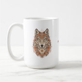 Boho Floral Wolf Psychedelic Art Koffiemok (Links)