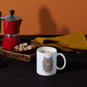 Boho Floral Wolf Psychedelic Art Koffiemok