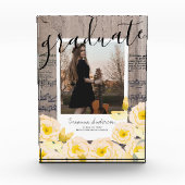 Boho Floral Wood Music Afstuderen Fotoblok (Voorkant)