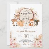 Boho Floral Woodland Pumpkin Baby shower Kaart (Voorkant)