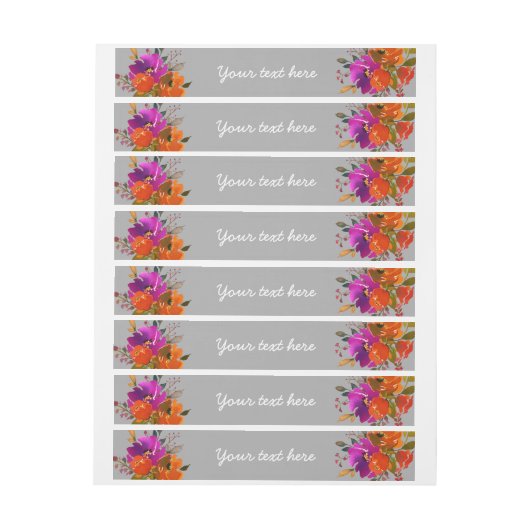 Boho floral, Wrap rond Adresetiketten Adreslabel Wikkel (Vel)