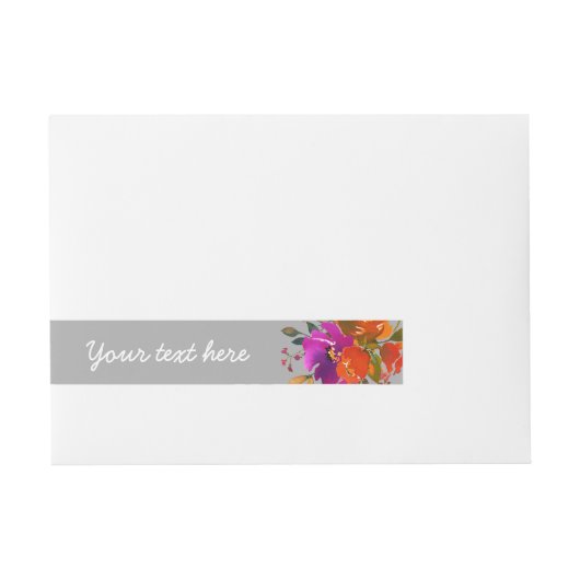 Boho floral, Wrap rond Adresetiketten Adreslabel Wikkel (Voorkant)