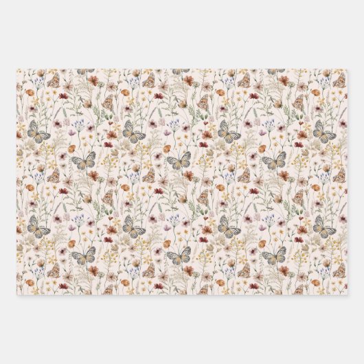 Boho Floral wrapping Paper (Voorkant)