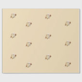 Boho Floral Wrapping Paper Beige Cadeaupapier (Vlak)