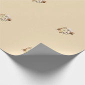 Boho Floral Wrapping Paper Beige Cadeaupapier (Hoek)