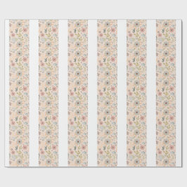 Boho Floral Wrapping Paper Pattern-Cute Aesthetic Cadeaupapier