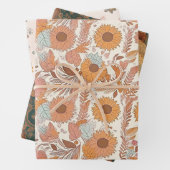 Boho Floral wrapping Paper Sheets (In situ)