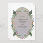 Boho Floral Wreath Baby Shower Kaart (Voorkant / Achterkant)