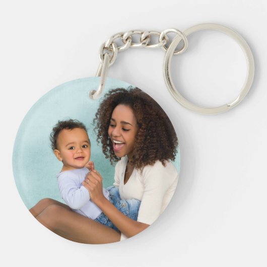 Boho Floral Wreath Best Mam Ever Foto Sleutelhanger (Achterkant)