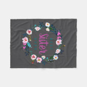 Boho Floral Wreath Sister Ever  Fleece Deken (Voorkant (Horizontaal))