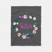 Boho Floral Wreath Sister Ever  Fleece Deken (Voorkant)