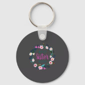 Boho Floral Wreath Sister Ever  Sleutelhanger (Voorkant)