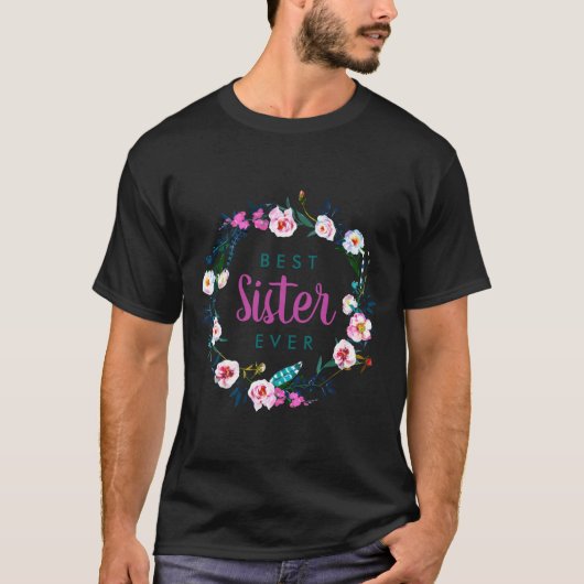 Boho Floral Wreath Sister Ever T-shirt (Voorkant)