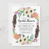 Boho Floral Wreath Vrijgezellenfeest Kaart (Voorkant)
