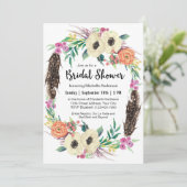 Boho Floral Wreath Vrijgezellenfeest Kaart (Staand voorkant)