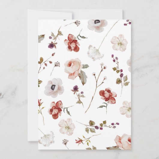 Boho Floral Wreath Wedding Kaart (Achterkant)