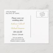 Boho Floral Wreath Wedding Save the Date Aankondigingskaart (Achterkant)