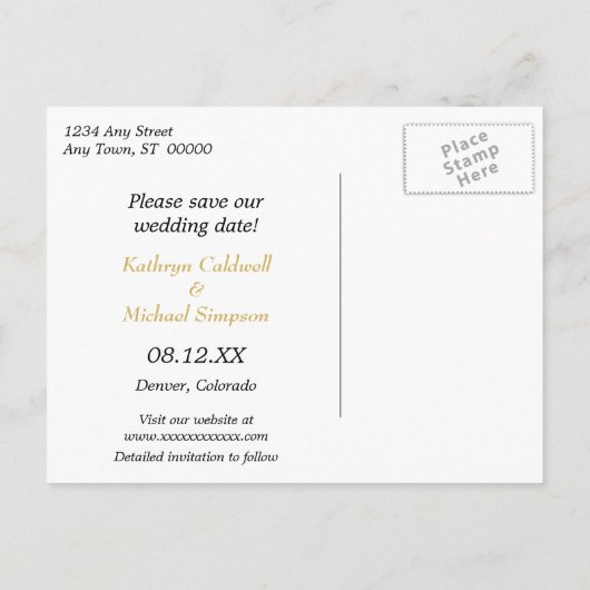 Boho Floral Wreath Wedding Save the Date Aankondigingskaart (Achterkant)