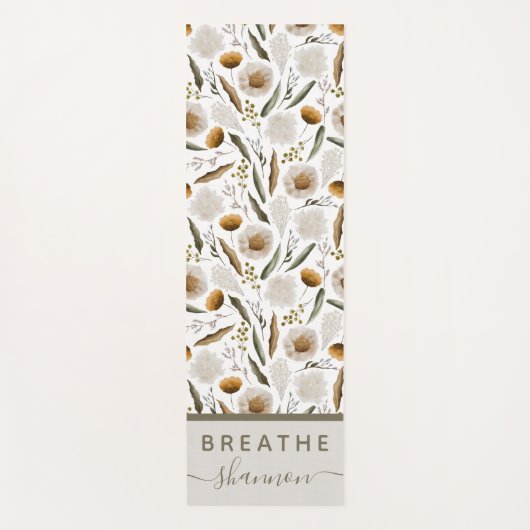 Boho Floral Yoga Mat (Voorkant)