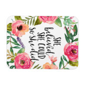 Boho floral ze geloofde dat ze kon, citaten inspir magneet (Horizontaal)