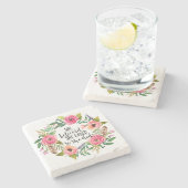 Boho floral Ze geloofde dat ze kon citeren Stenen Onderzetter (Zijkant)