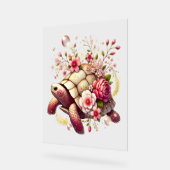 Boho Floral Zee Schildpad Roze Bloesem Acryl Bord (Hoek)