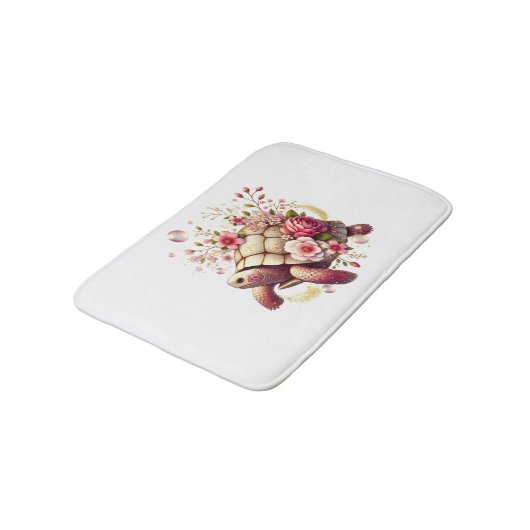 Boho Floral Zee Schildpad Roze Bloesem Badmat (Gekanteld)