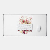 Boho Floral Zee Schildpad Roze Bloesem Bureaumat (Keyboard & Muis)