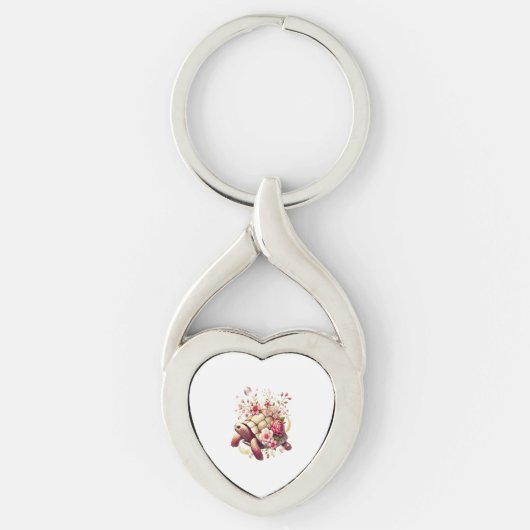 Boho Floral Zee Schildpad Roze Bloesem Sleutelhanger (Voorkant)