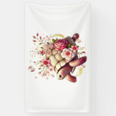 Boho Floral Zee Schildpad Roze Bloesem Spandoek (Verticaal)