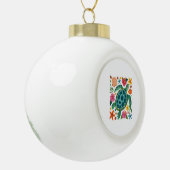 Boho Floral Zee Turtle Keramische Bal Ornament (Links)