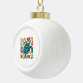 Boho Floral Zee Turtle Keramische Bal Ornament (Rechts)
