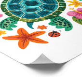 Boho Floral Zee Turtle Poster (Hoek)