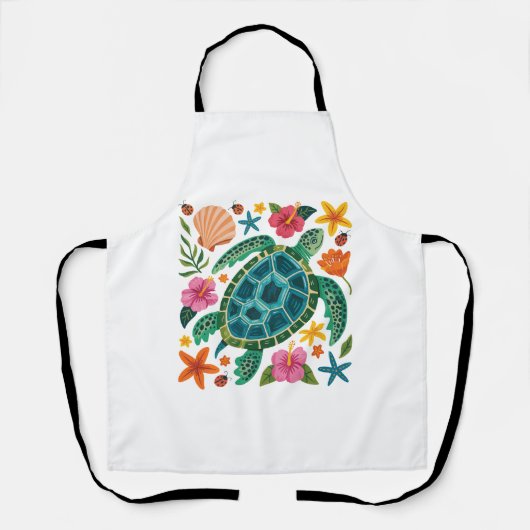 Boho Floral Zee Turtle Schort (Voorkant)