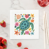 Boho Floral Zee Turtle Servet (Insitu)