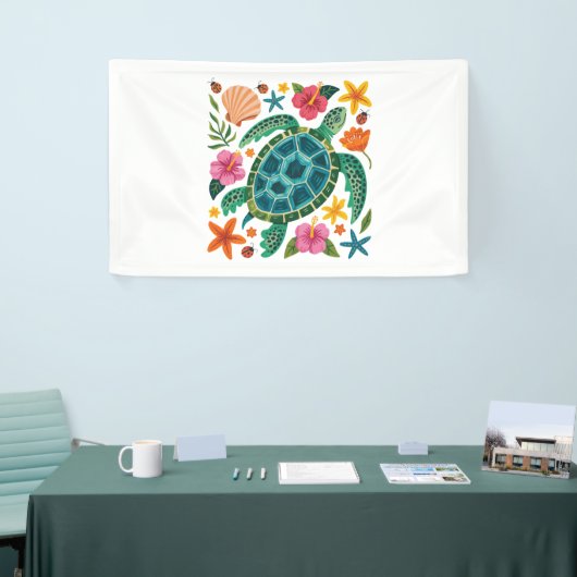 Boho Floral Zee Turtle Spandoek (Beurs)