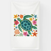 Boho Floral Zee Turtle Spandoek (Verticaal)