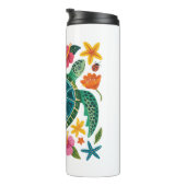 Boho Floral Zee Turtle Thermosbeker (Geroteerd rechts)