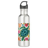 Boho Floral Zee Turtle Waterfles (Voorkant)