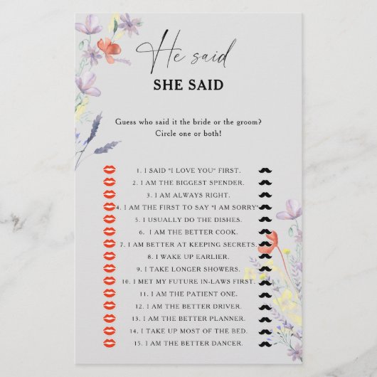 Boho Floral zei dat ze vrijgezellenfeest spel zei (Voorkant)